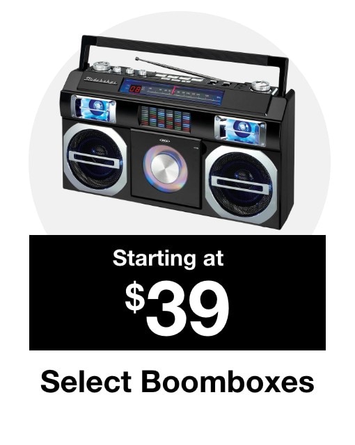 Up to 25% off select Boomboxes